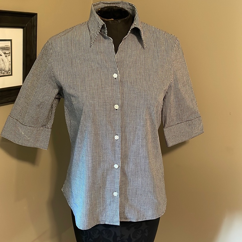 Eddie Bauer black and white gingham shirt.
